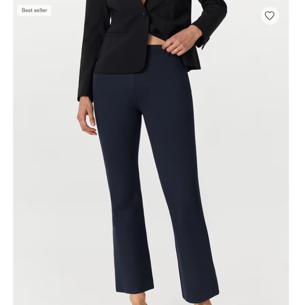 Quince Ultra-Stretch Ponte Bootcut Pants Navy Blue *Tall* Large *NWT*